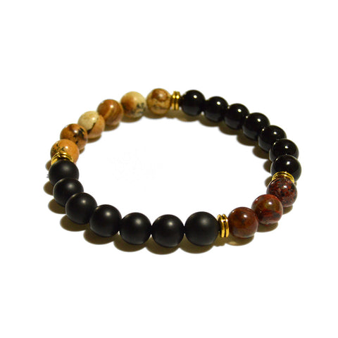 Onyx beads, matte black onyx bracelet, jasper bracelet, jasper beads, beads bracelet, Jewel Paris
