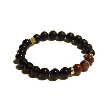 Onyx bracelet, beaded bracelet, onyx beads bracelet, beads bracelet, Jasper beads, healing stones, healing power beads, jewel paris, Gold bracelet, 14K Gold