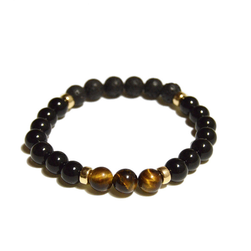 3 Series - Tiger Eye - with 14K gold