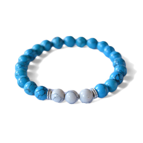 Turquoise beads, beads bracelet for men, beads bracelet for women, howlite beads, Jewel Paris