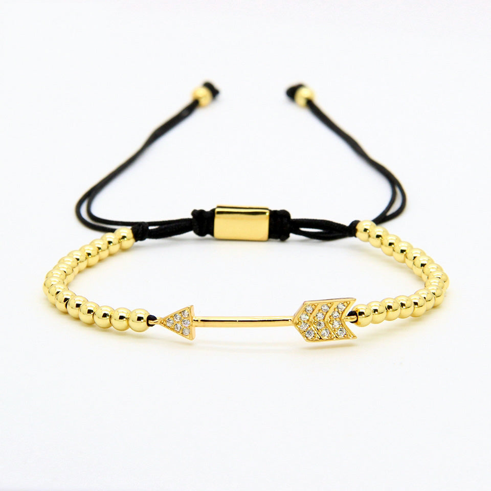 Arrow Macrame Gold Bracelet