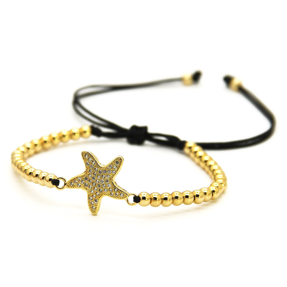 Star Fish Macrame Gold Bracelet