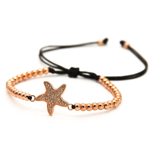 Star Fish Macrame Rose Bracelet