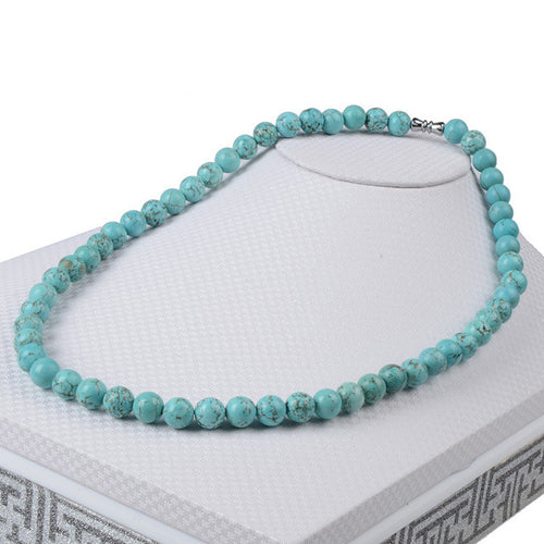 Beaded Turquoise Semi-Precious Stone Necklace